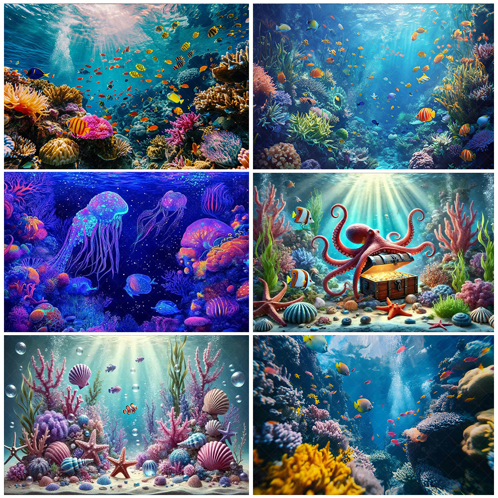Aquarium Fish And Supplies - Underwater World Party Decoration Backdrop Ocean