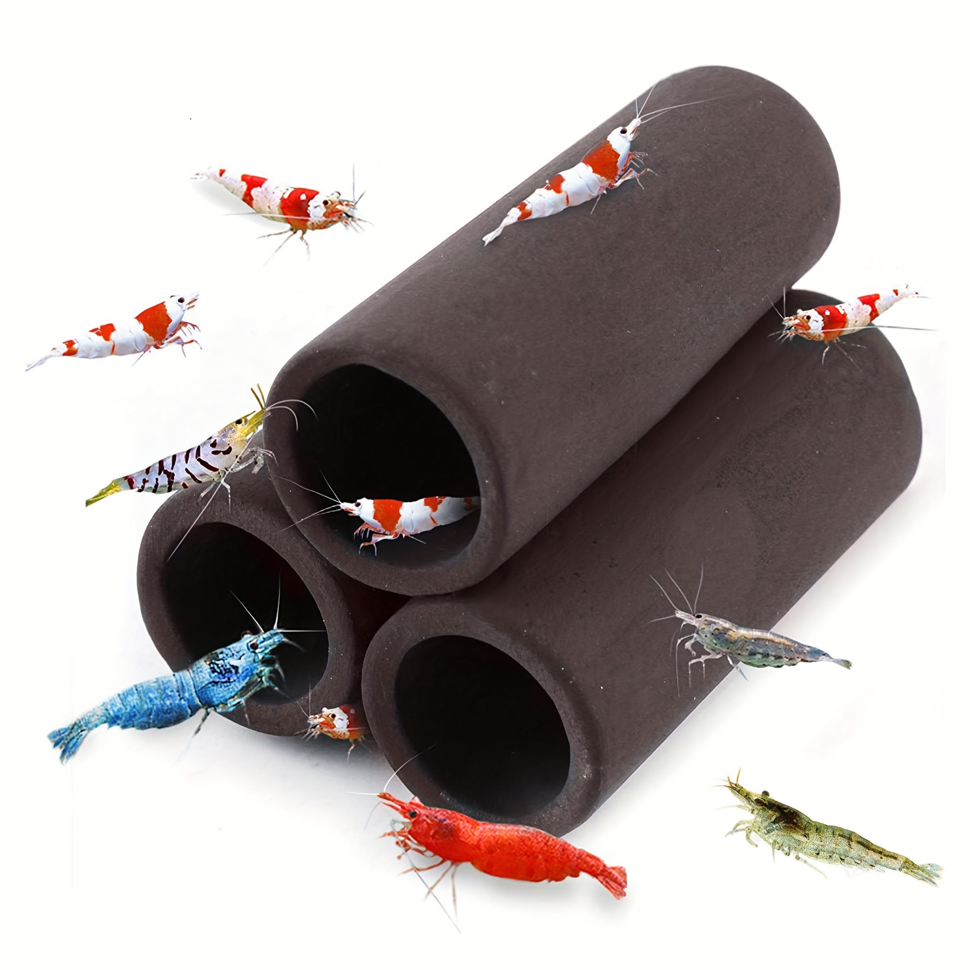 Aquarium Fish Hideout - Brown Shelters Shrimp Habitat Breeding Tube