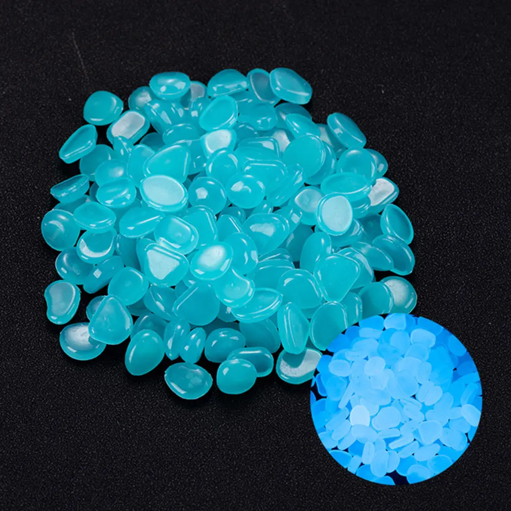 Aquarium Fish House - 100Pcs Pebbles Glow In The Dark