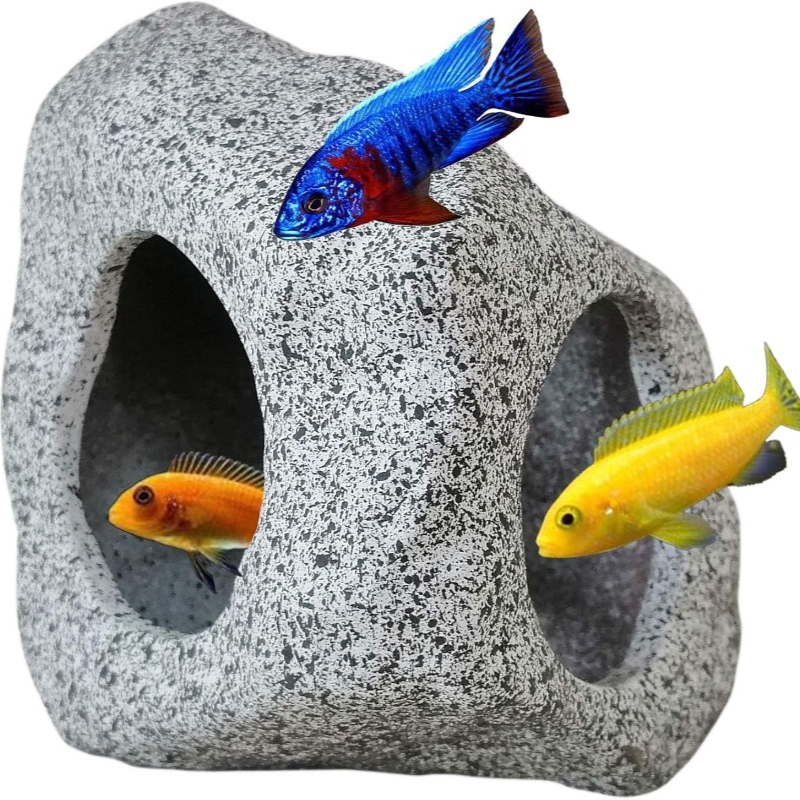 Aquarium Fish Hideout - Fish Tank Cave Stone Landscaping Decoration