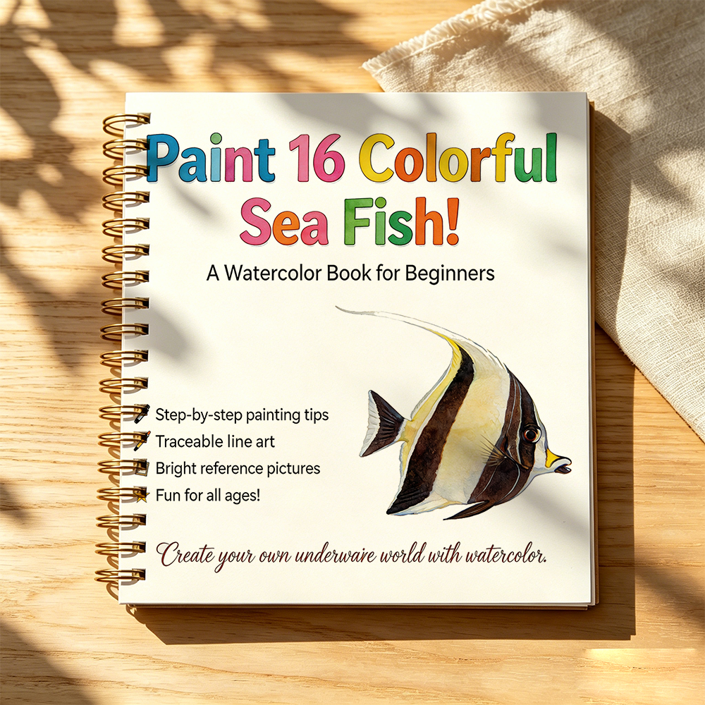 Fish Aquarium Guide - Aquarium Fish Watercolor Coloring Book, Step-by-Step