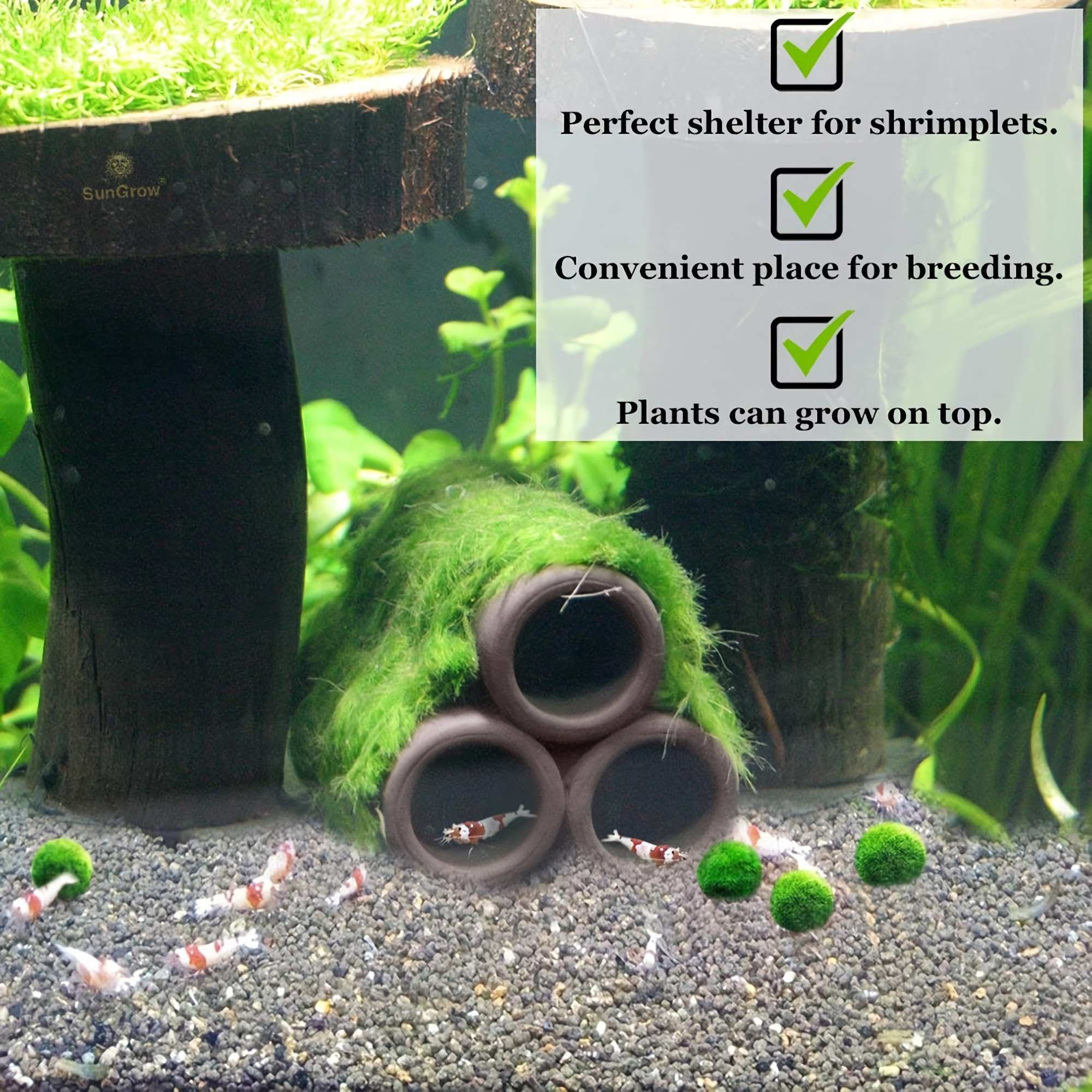 Brown Shelters Shrimp Habitat  – обзор и цена Aquarium Fish Hideout