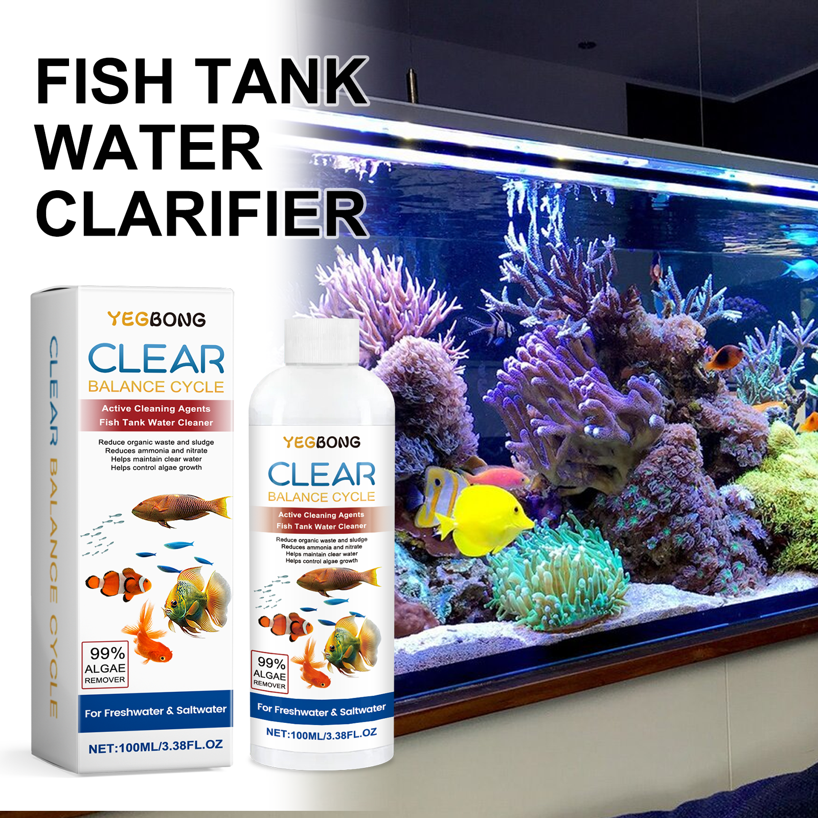 Aquarium Water Clarifier 100ml – обзор и цена Aquarium Fish Breeding