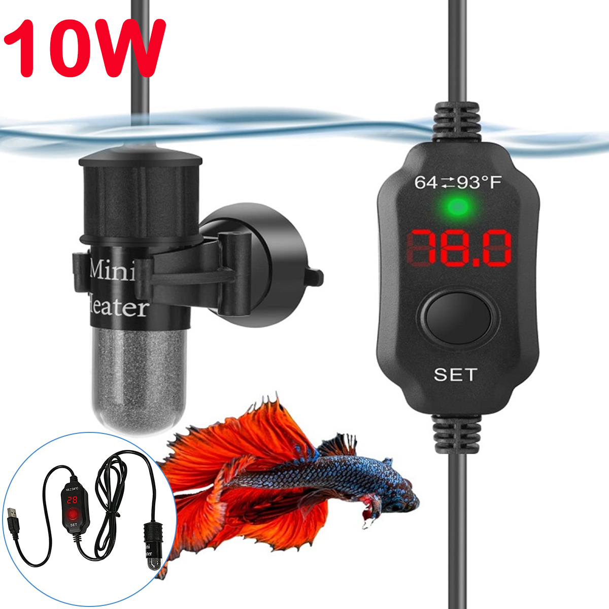 10W Adjustable Aquarium Heater – обзор и цена Aquarium Heater Submersible