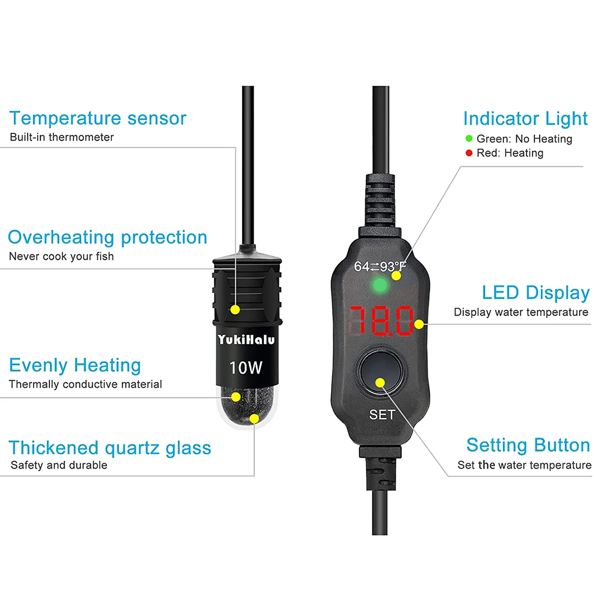 10W Adjustable Aquarium Heater – обзор и цена Aquarium Heater Submersible